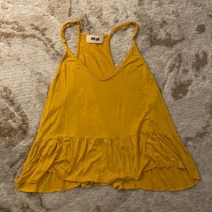 YELLOW PEPLUM TANK TOP